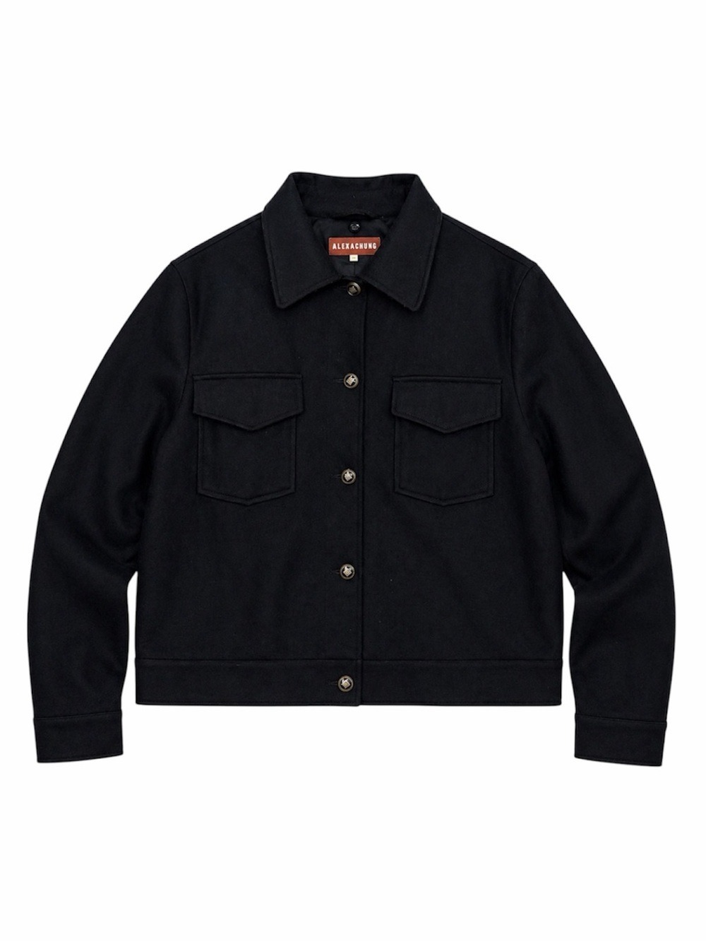 ALEXACHUNG AW18 Archive Wool Cashmere Jacket Black UK14 US10